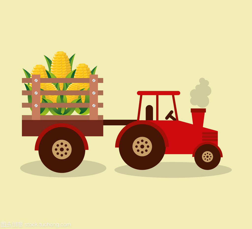 蔬菜的农场拖拉机